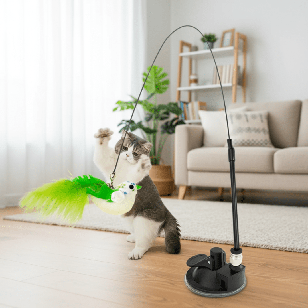 Interactive Cat Toy with Suction Cup & Feather – Hours of Play Joy!