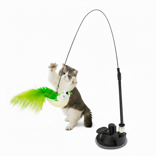 Interactive Cat Toy with Suction Cup & Feather – Hours of Play Joy!