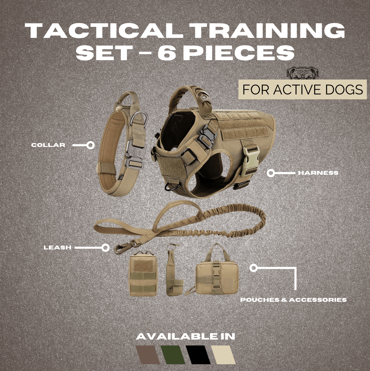 6-in-1 Dog Harness Set for Large Dogs – Training & Outdoor Ready