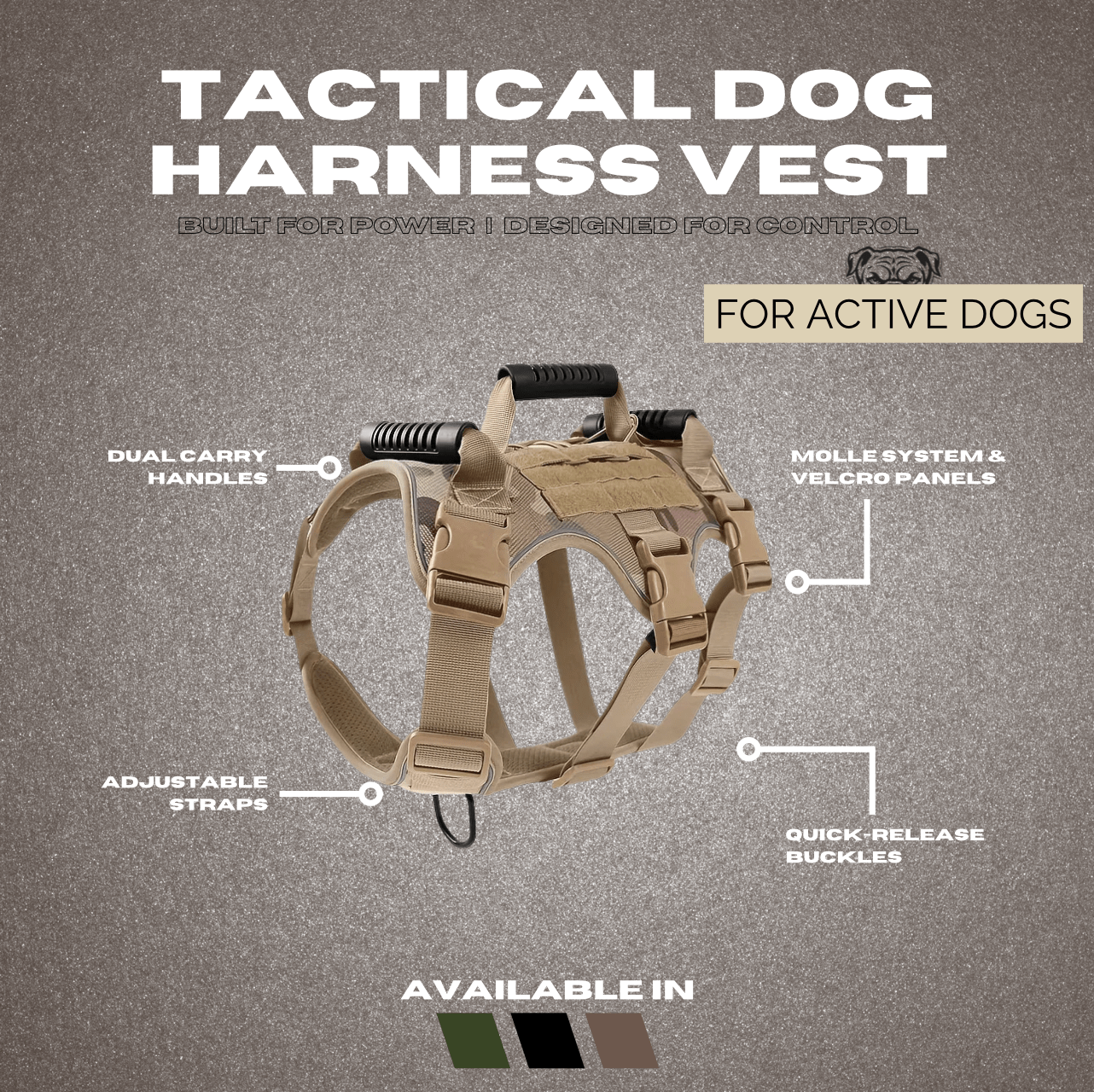 Tactical Dog Vest – Heavy-Duty No-Pull Harness for Training & Adventure