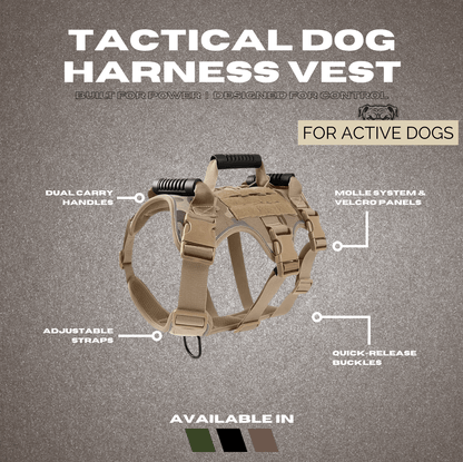 Tactical Dog Vest – Heavy-Duty No-Pull Harness for Training & Adventure