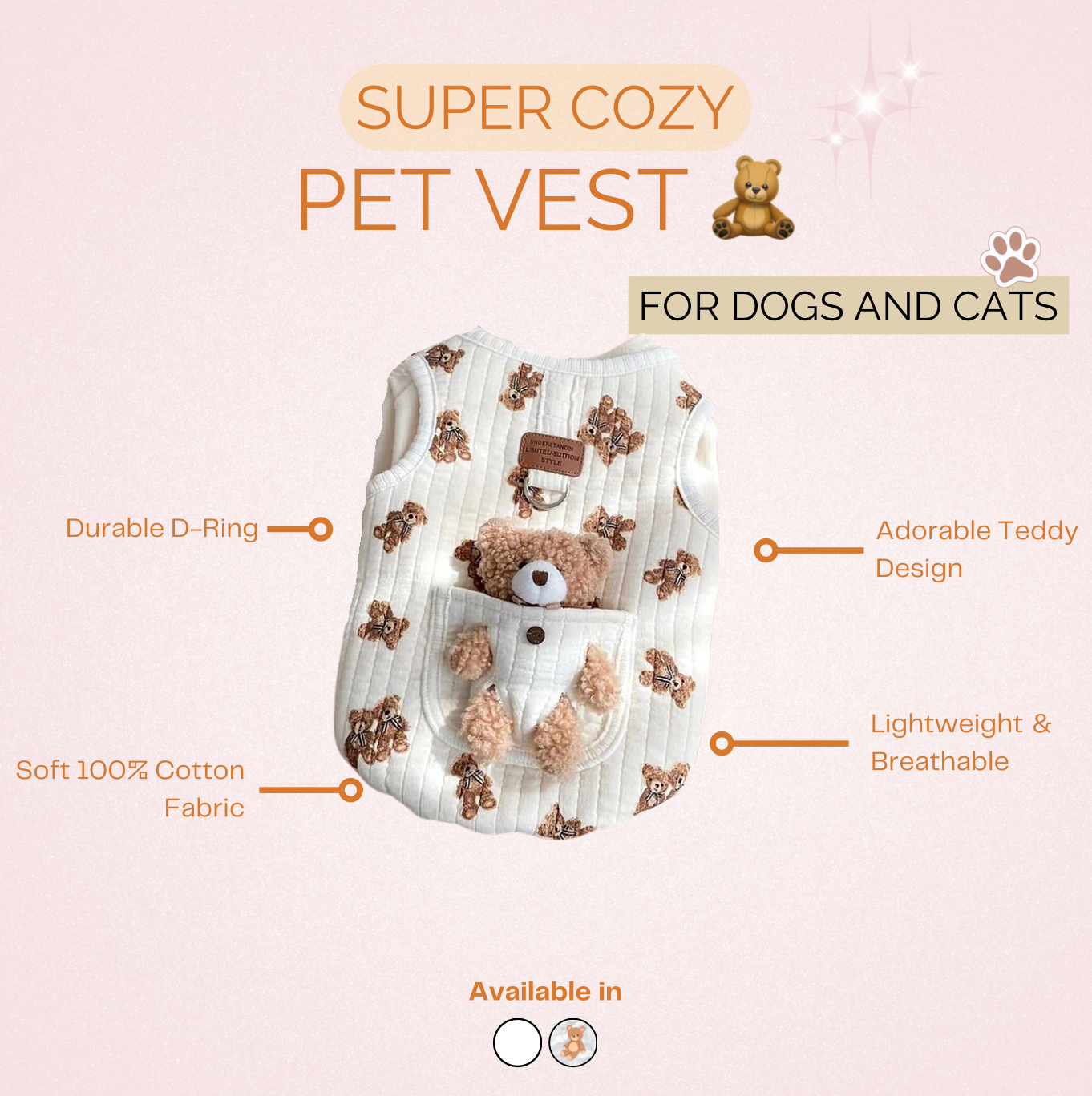 Adorable Dog Vest – Perfect for Puppies & Small Breeds