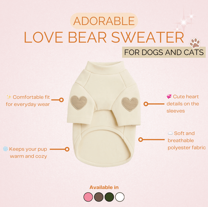 “Love Bear” Designer Dog Hoodie – Cuddly & Adorable Look