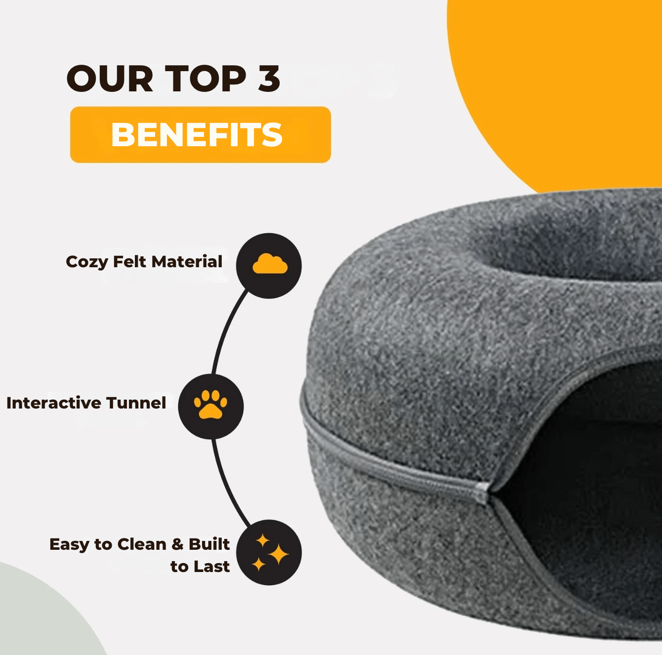 Donut Cat Bed with Tunnel – Cozy Hideout for Endless Play & Rest