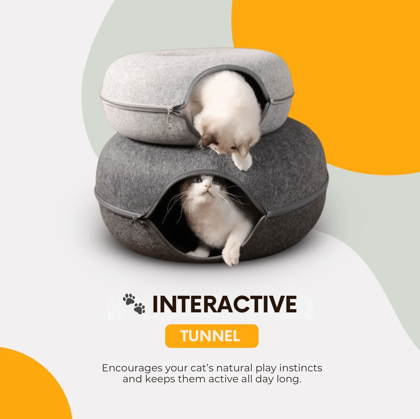 Donut Cat Bed with Tunnel – Cozy Hideout for Endless Play & Rest