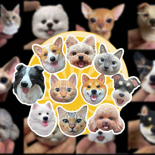 Custom DIY 3D Pet Portrait Magnet